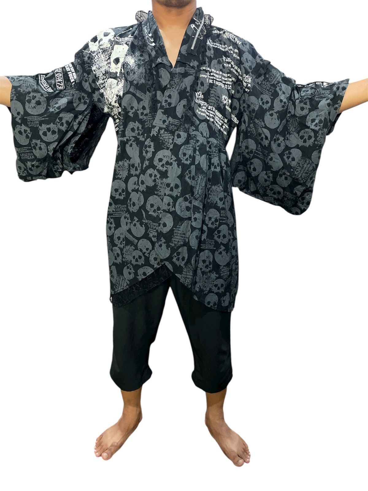 Seditionaries Mad Punks Skull Print Yukata Kimono Size US L / EU 52-54 / 3 - 1 Thumbnail