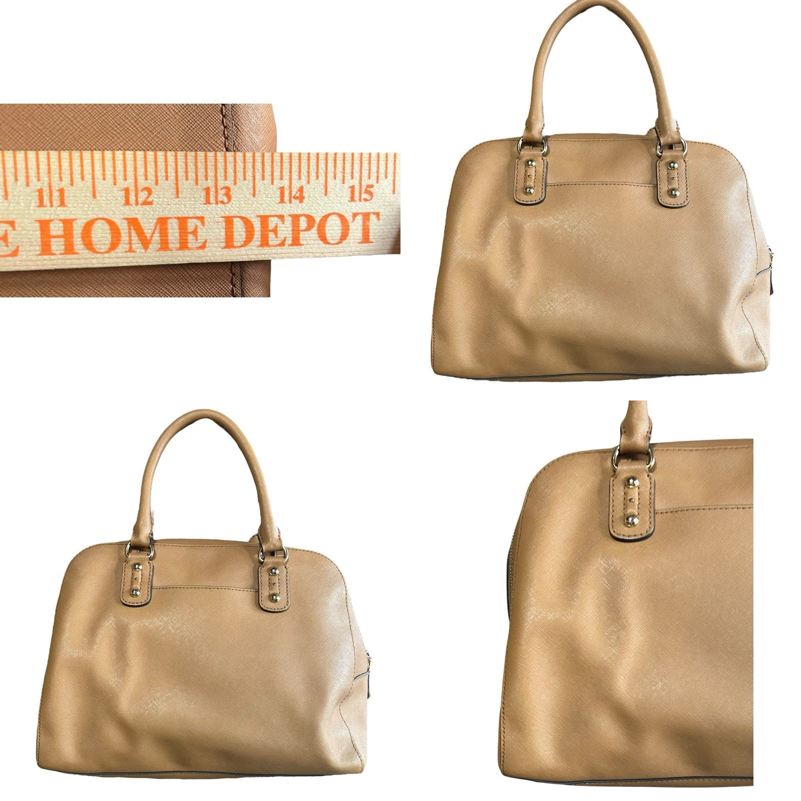 Michael Kors Michael Kors Leather Satchel Bag Brown Saffiano Top Handle Dome Handbag Ladies Medium Brown Leather Satchel Bag Front Markings Inside Stains Size M / US 6-8 / IT 42-44 - 9 Thumbnail
