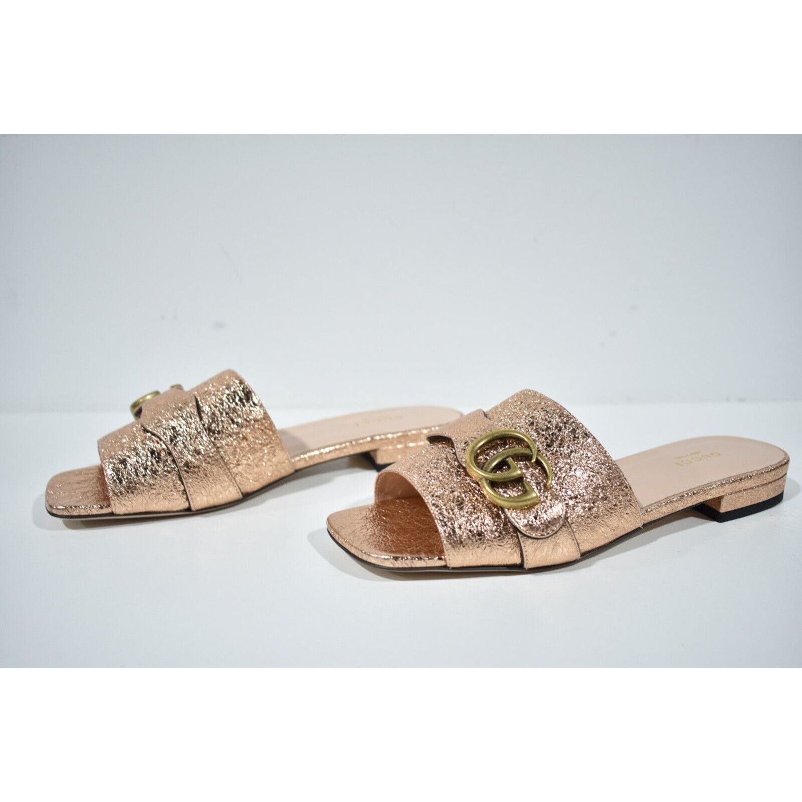Gucci Gucci Marmont Rose Gold GG Interlocking Metal Logo Mule Size US 7.5 / IT 37.5 - 10 Thumbnail