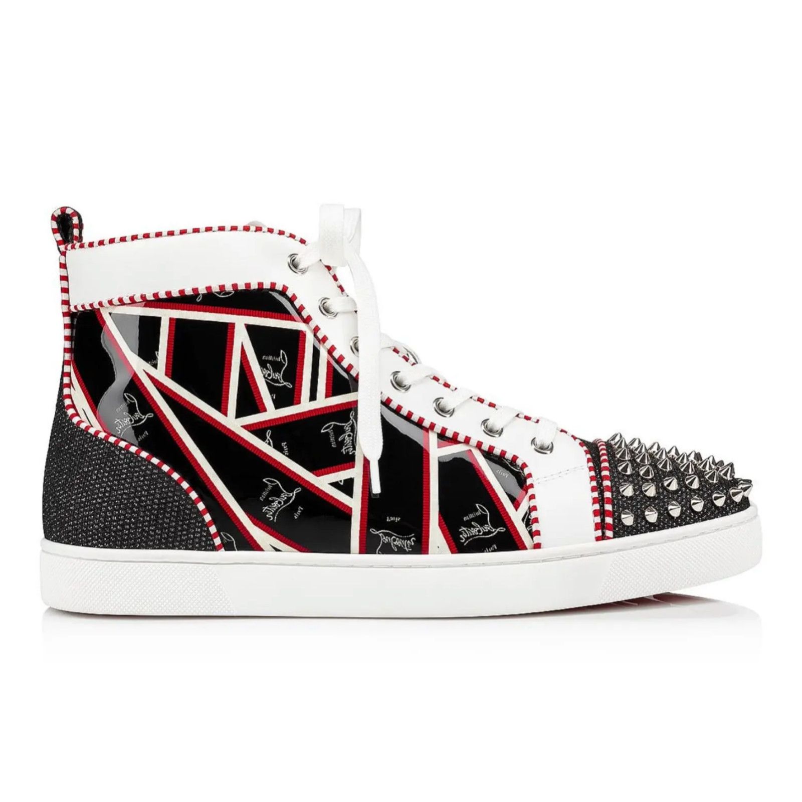 Christian Louboutin Christian Louboutin Mens Lou Spikes Orlato Flat Black Size US 9.5 / EU 42-43 - 3 Thumbnail