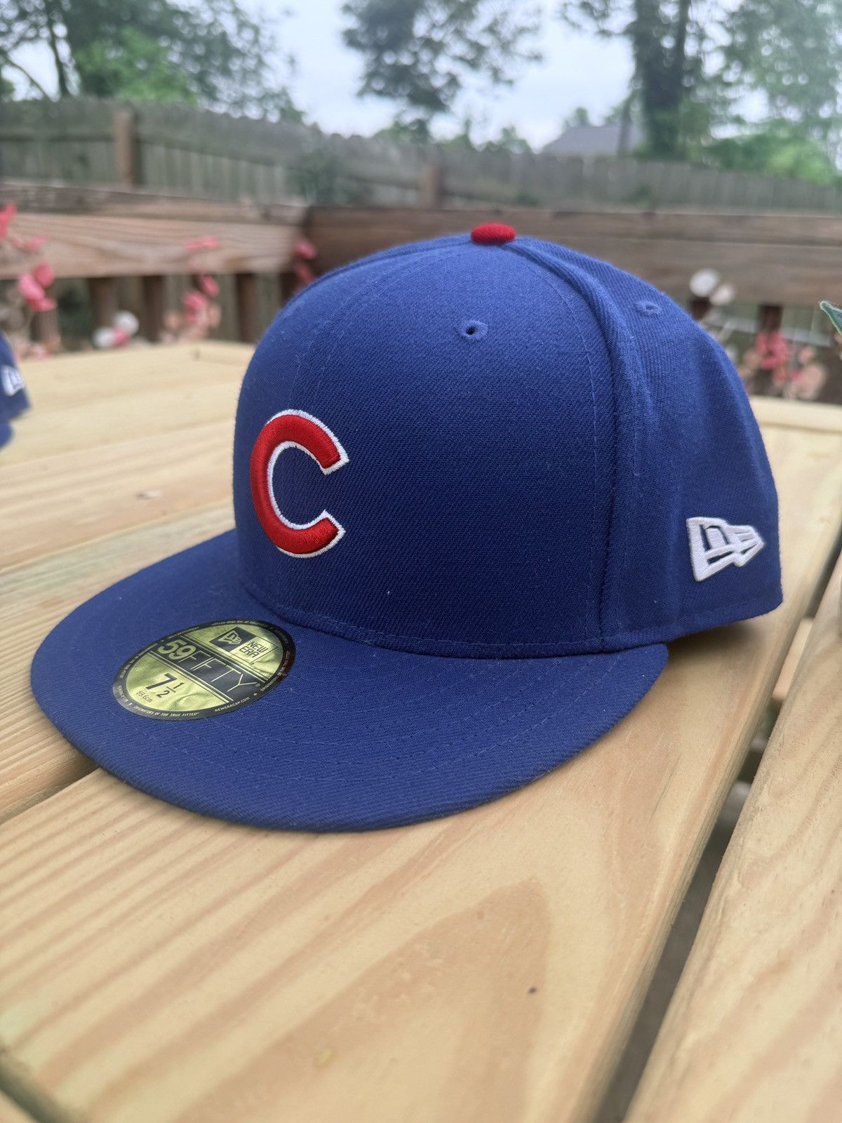 MLB × Vintage New Era Chicago Cubs Fitted Hat Size 7 1/2 59FIFTY MLB Cap Size 34 - 1 Thumbnail