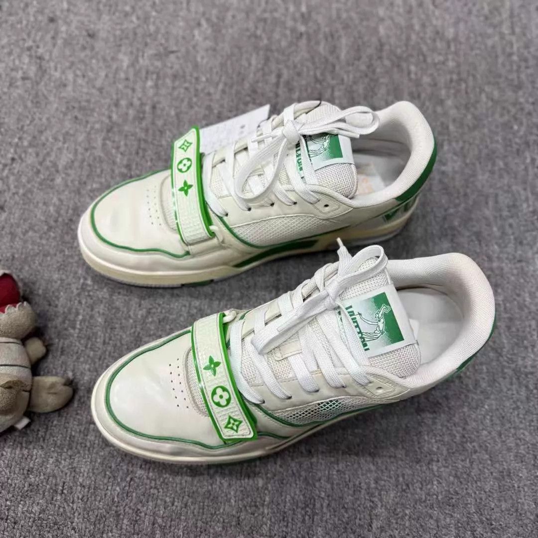 Louis Vuitton LV White Green Velcro Trainer 42 99 New Size US 9 / EU 42 - 1 Thumbnail
