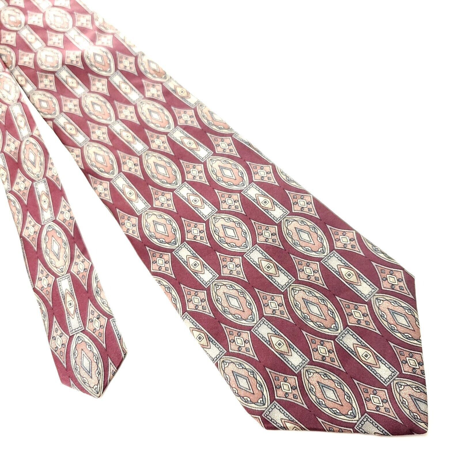 Vintage Don Loper Silk Tie Red Print Short Wide Size ONE SIZE - 1 Thumbnail