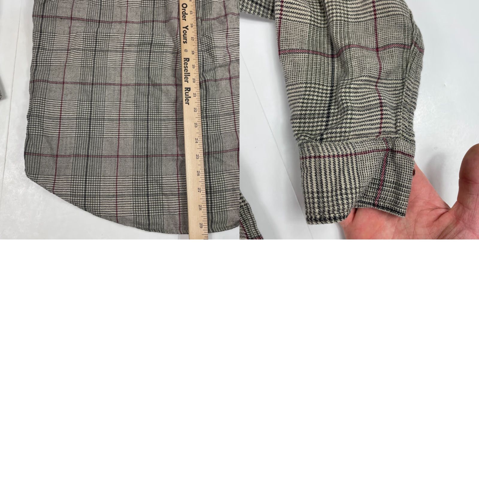 Vintage Bogari Shirt Mens Large Brown Glen Plaid Flannel Long Sleeve Button Up Size US L / EU 52-54 / 3 - 9 Thumbnail