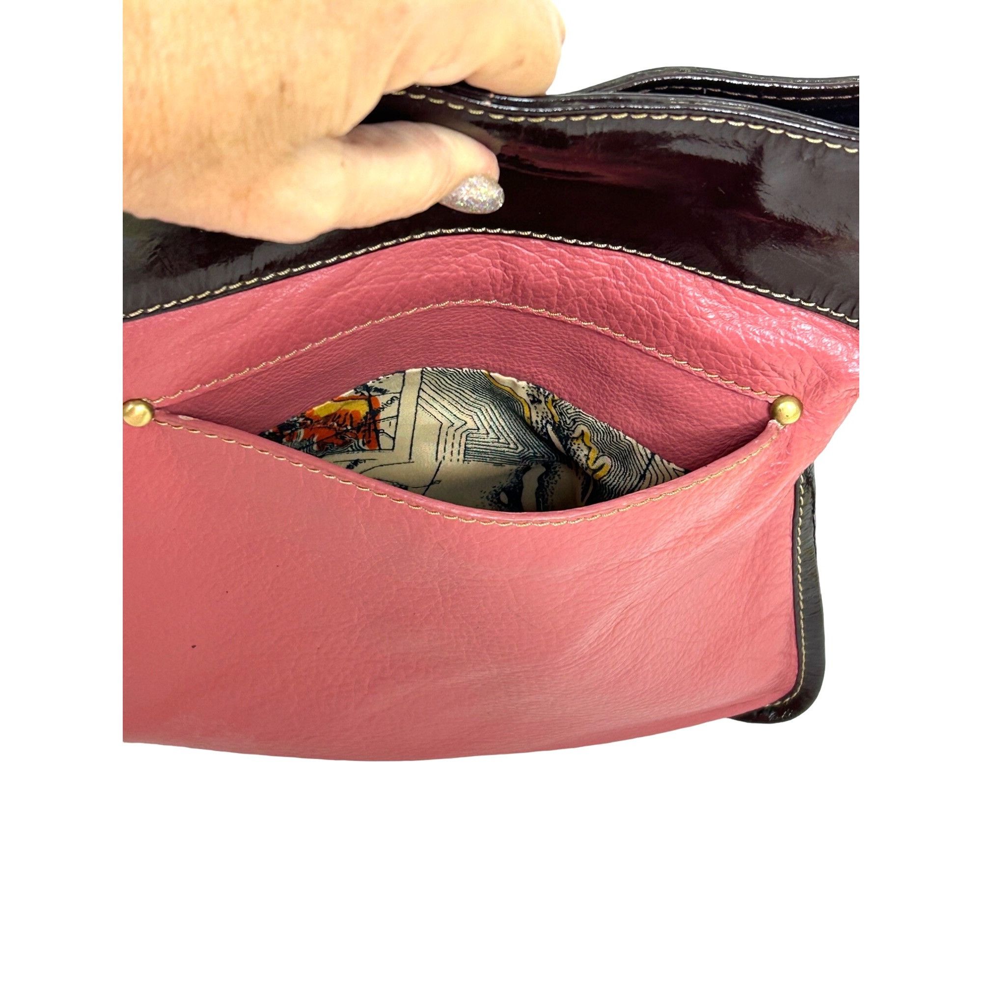 Other Americana By Sharif Vintage Crossbody Purse Pink Brown Strap Size ONE SIZE - 9 Thumbnail