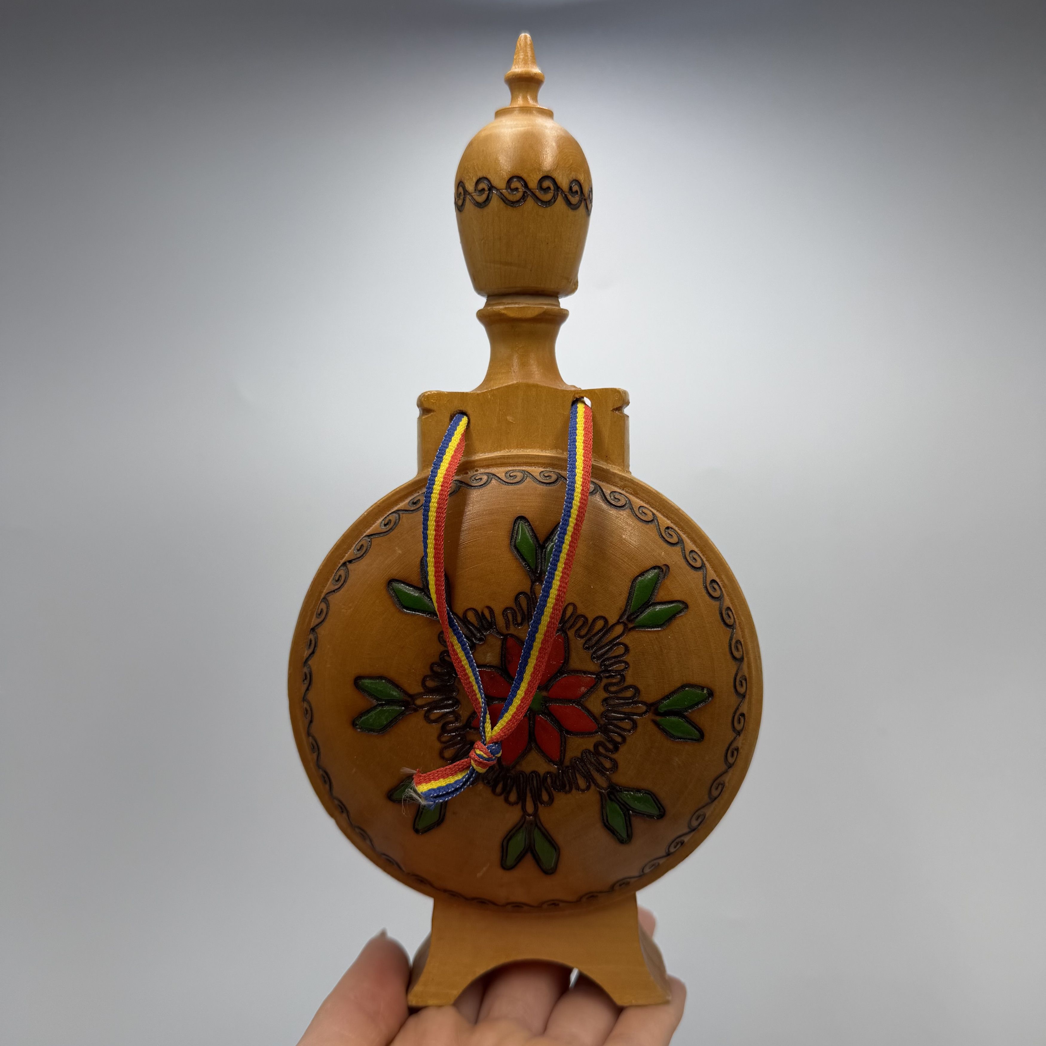 Vintage Vintage Wooden Kumanets Hand Painted Folk Art Decanter Size ONE SIZE - 5 Thumbnail