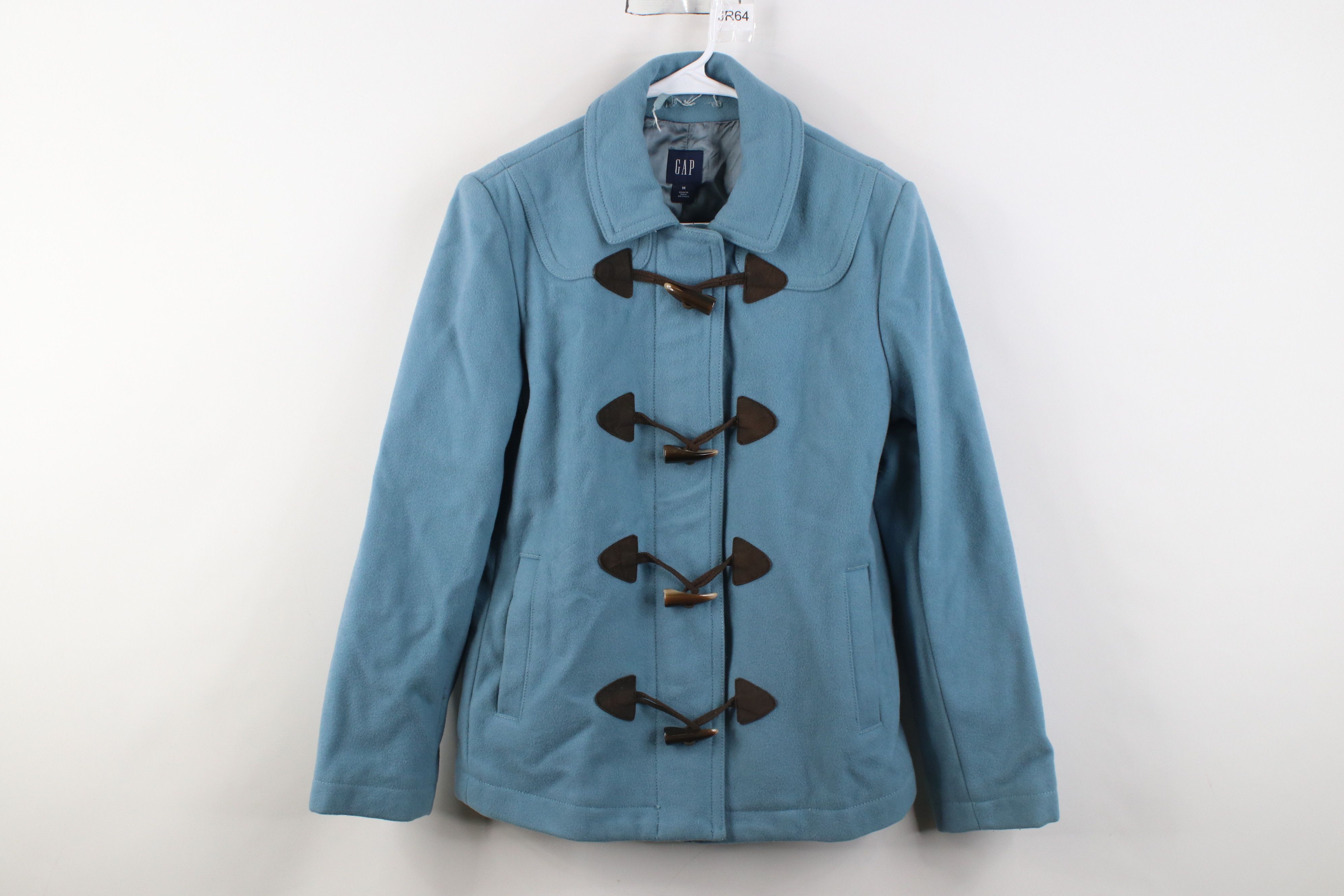 Gap Vintage Y2K Gap Wool Blend Toggle Button Coat Jacket Blue Size M / US 6-8 / IT 42-44 - 1 Thumbnail