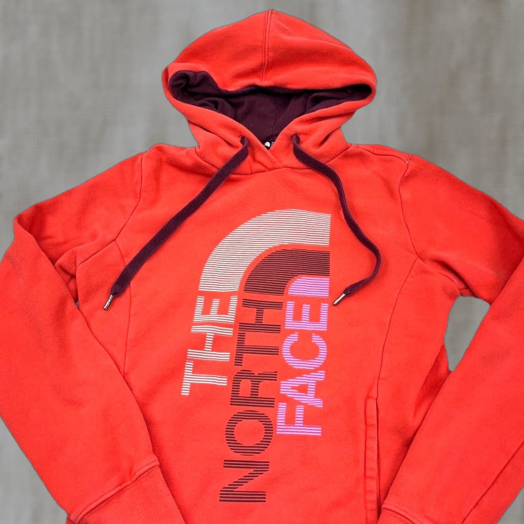 The North Face The North Face Hoodie Women Small Red Sweatshirt Sweater Spell Out Logo Hike Ladies Size S / US 4 / IT 40 - 1 Thumbnail