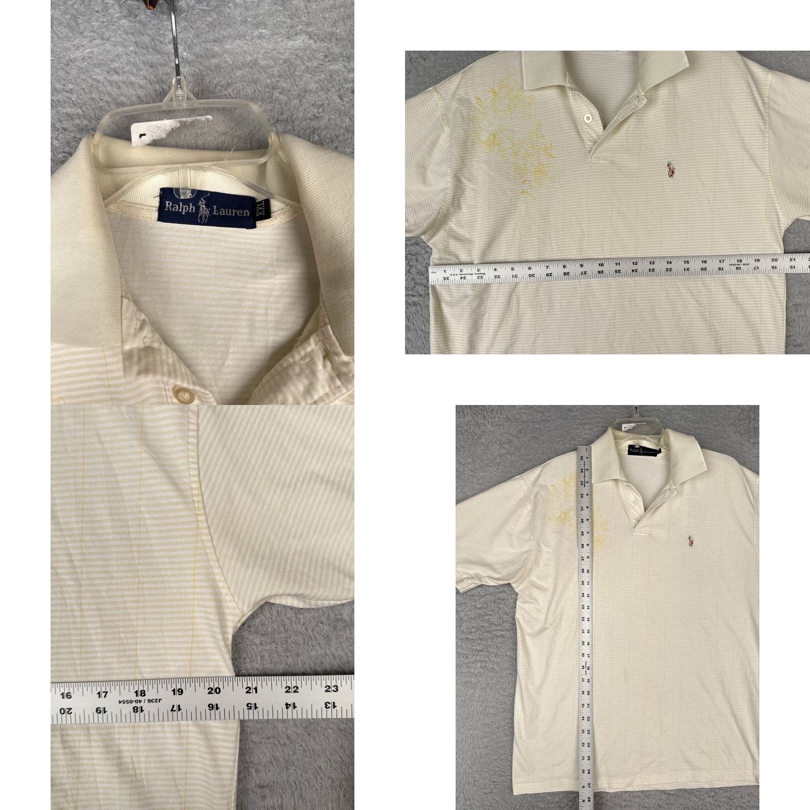 Ralph Lauren Ralph Lauren Polo Shirt Adult 2XL Ivory Floral 100% Cotton Size US XXL / EU 58 / 5 - 8 Thumbnail
