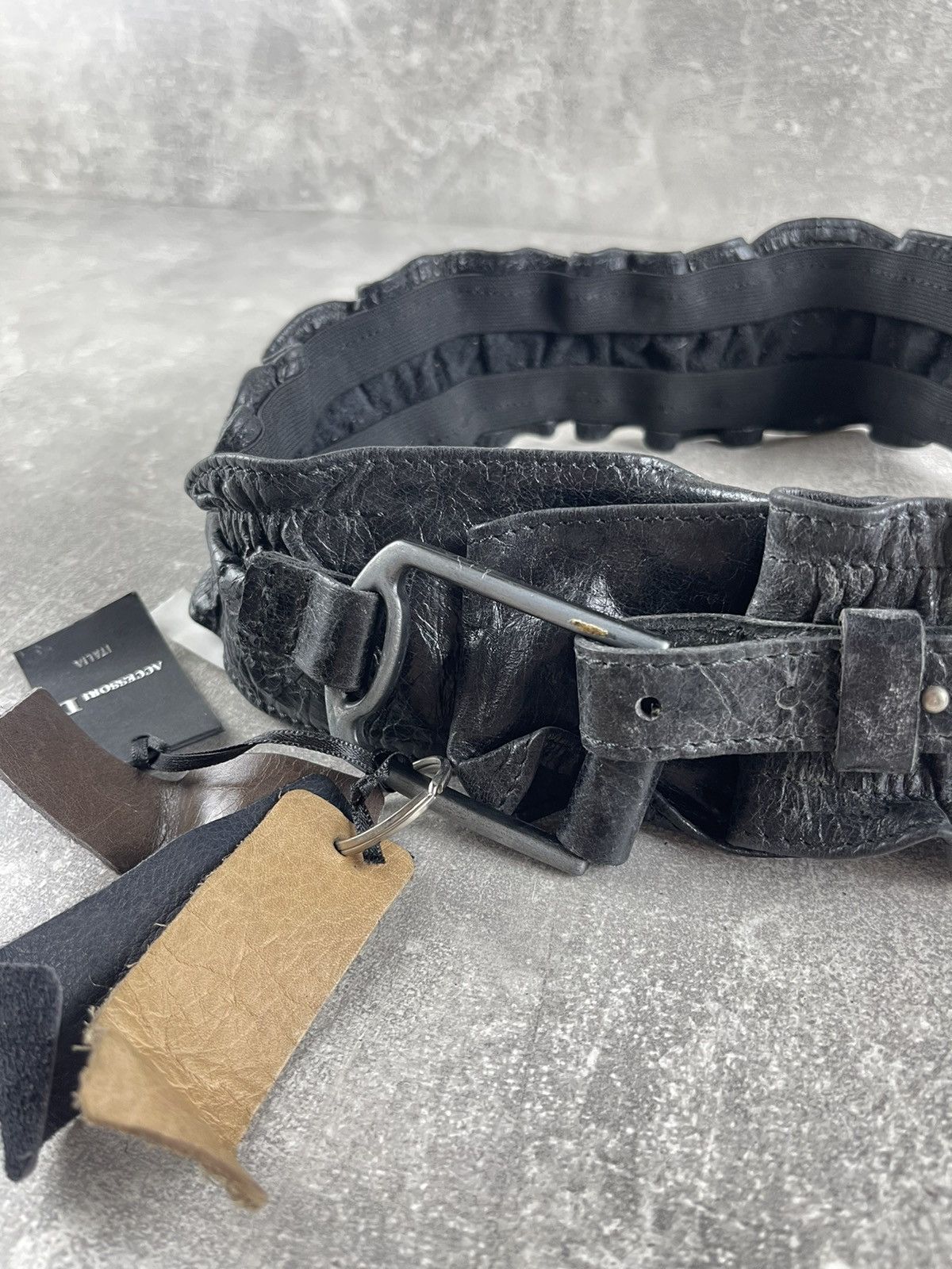 Genuine Leather Accessori D Avant Garde Textured Leather Belt Handcrafted Size ONE SIZE - 3 Thumbnail