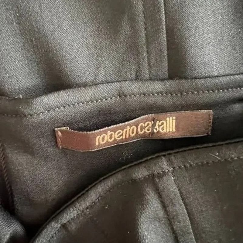 Roberto Cavalli ROBERTO CAVALLI Black Wool Knee-Length Skirt, M/IT42 Size 28" / US 6 / IT 42 - 5 Thumbnail