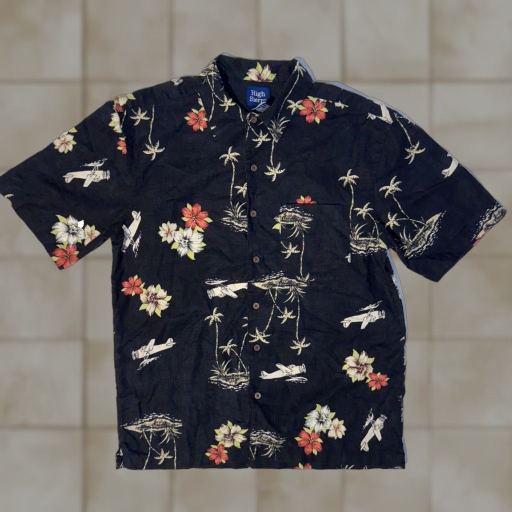 High Sierra VINTAGE High Sierra Shirt Button-Up Hawaiian Black Seaplane Palm Trees Print S Men Short Sleeve Logo Embroidered Easy Care All Seasons Size US S / EU 44-46 / 1 - 1 Thumbnail