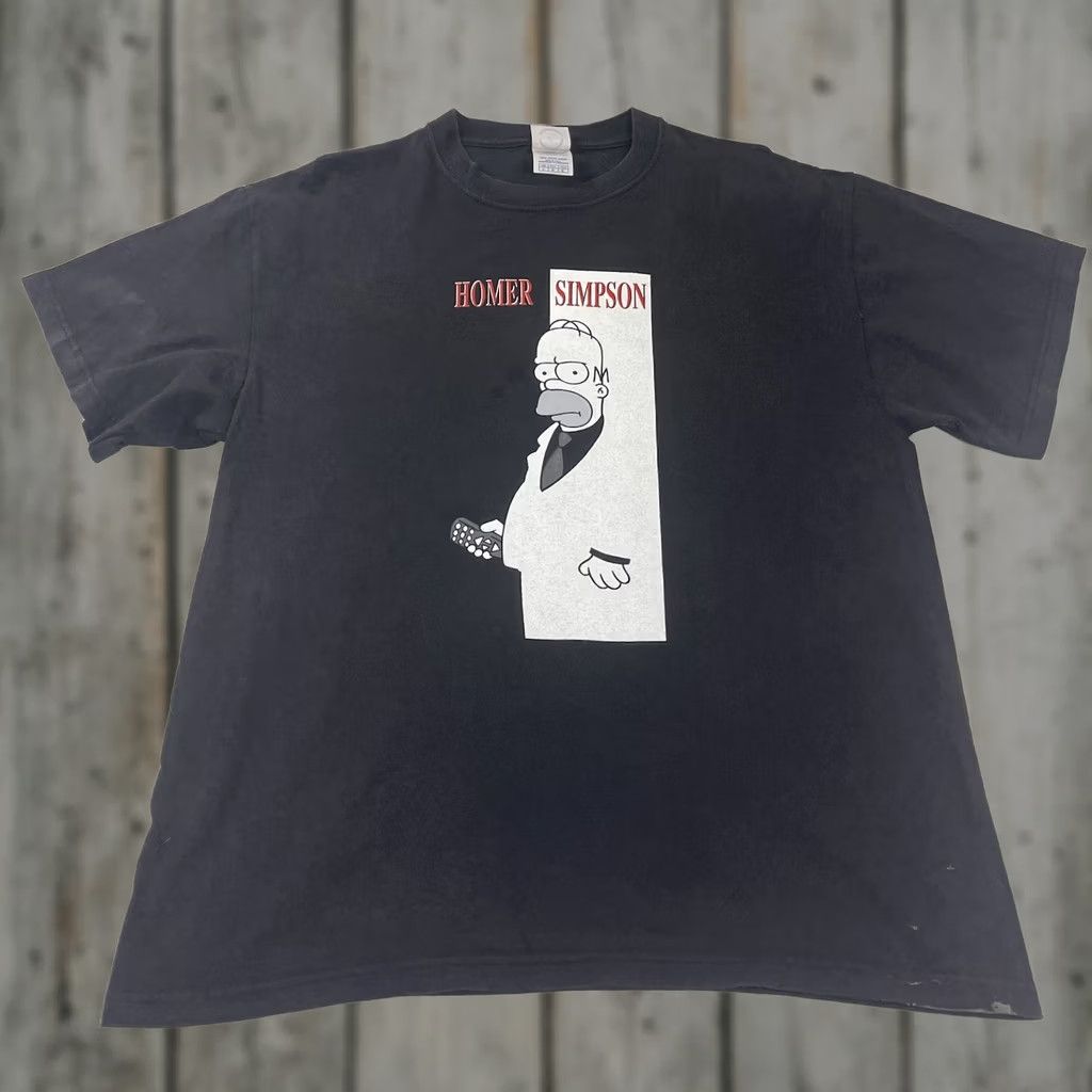 Vintage VINTAGE Homer Simpson Sz L T-Shirt Scarface Graphic 90s Y2K Parody Funny Mafia Size US L / EU 52-54 / 3 - 1 Thumbnail