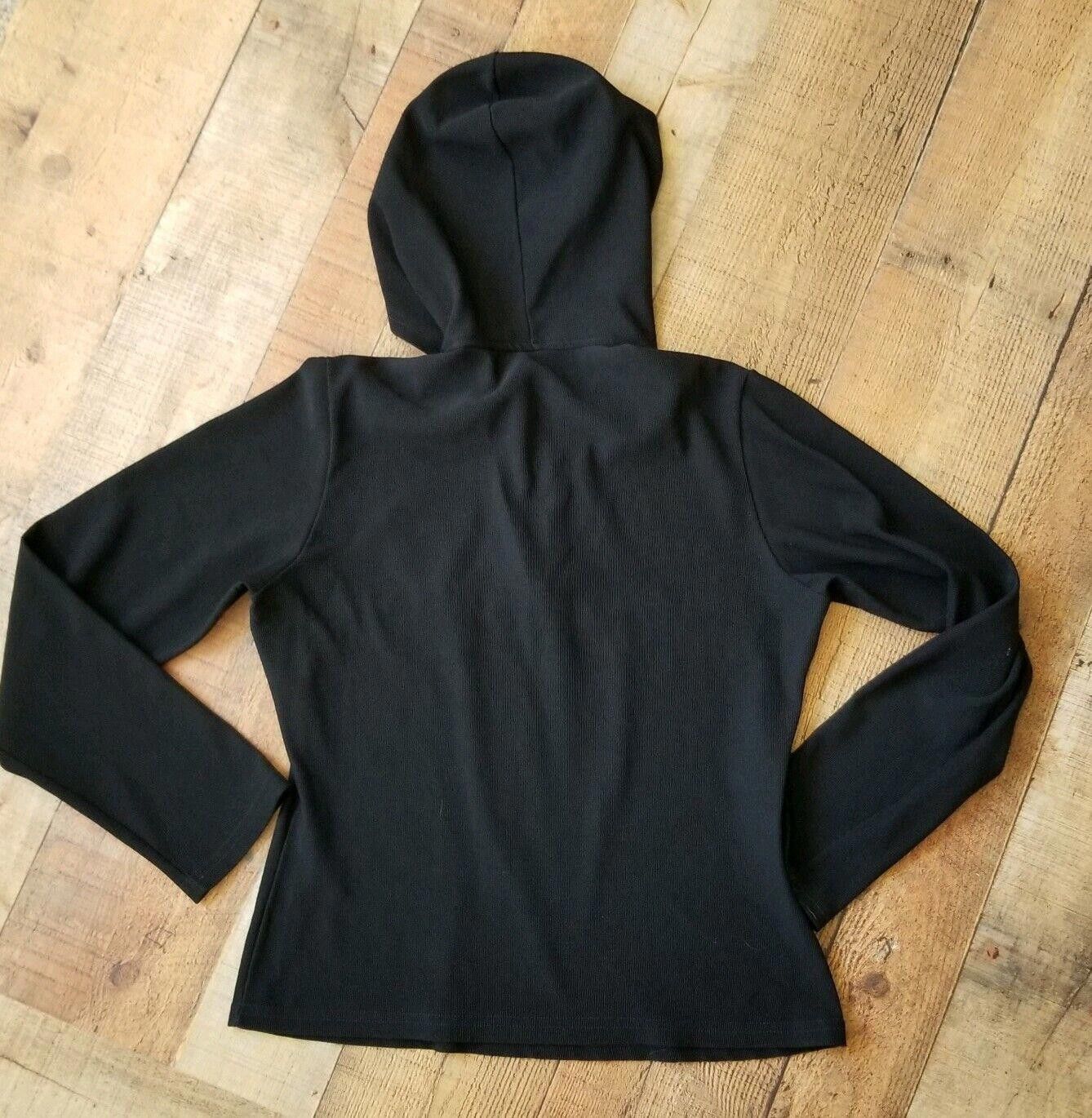 Designer Tommy Sports Jacket Womens LARGE black Hoodie 90's street Size L / US 10 / IT 46 - 4 Thumbnail