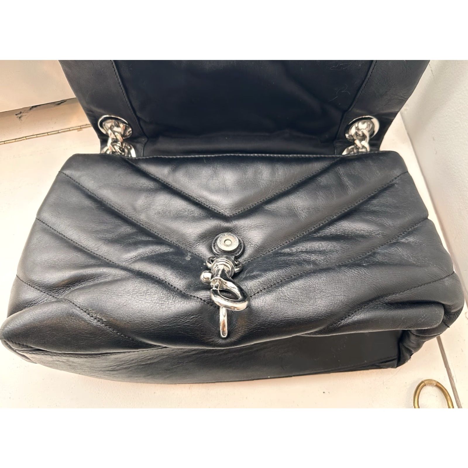 Rebecca Minkoff Rebecca Minkoff Edie Shoulder Bag Medium Black Leather Quilted Flap Bag Womens Size ONE SIZE - 6 Thumbnail