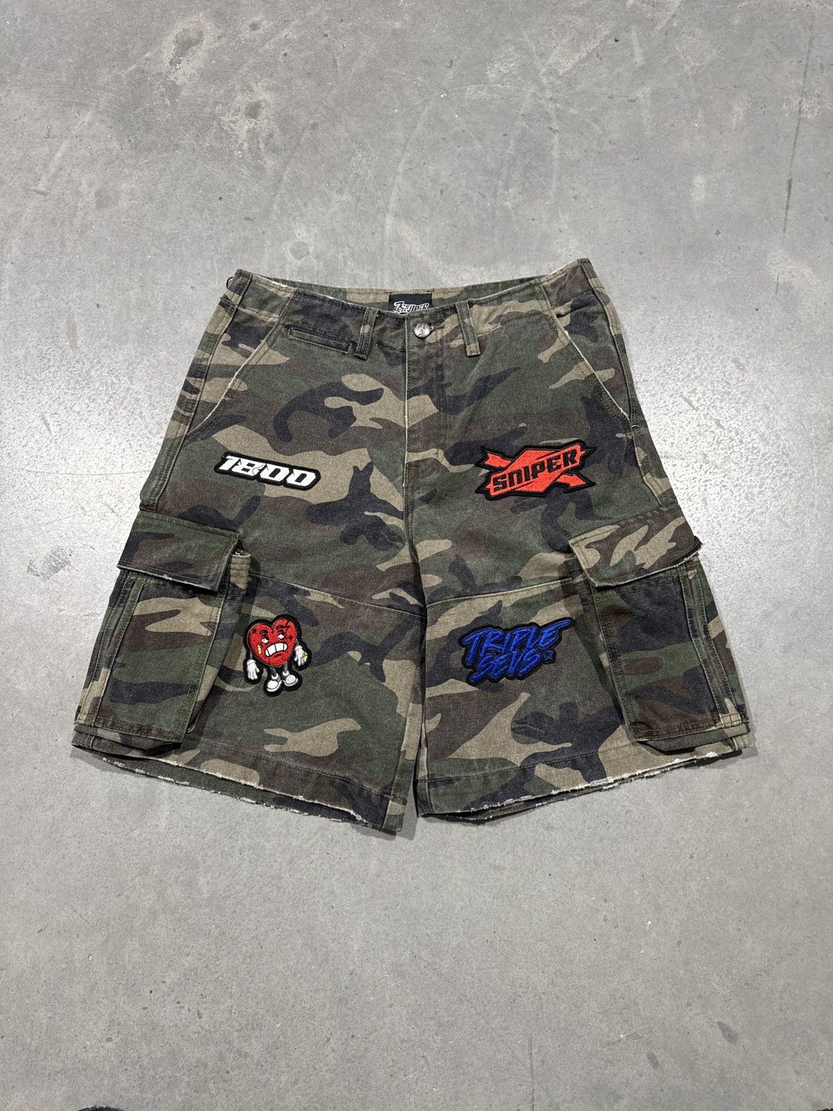 Triple Sevens x Sniper Gang Camo Shorts