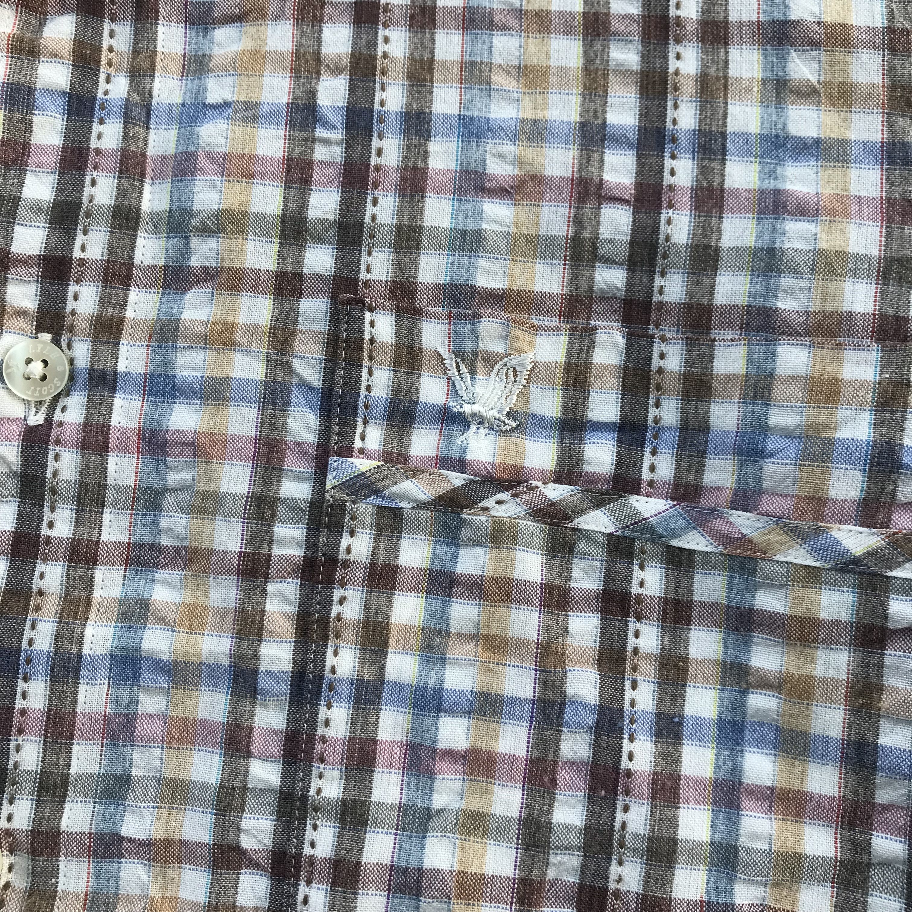 Lyle & Scott × Vintage Vintage Lyle And Scott open colar Shirt short sleeve Size US S / EU 44-46 / 1 - 6 Thumbnail