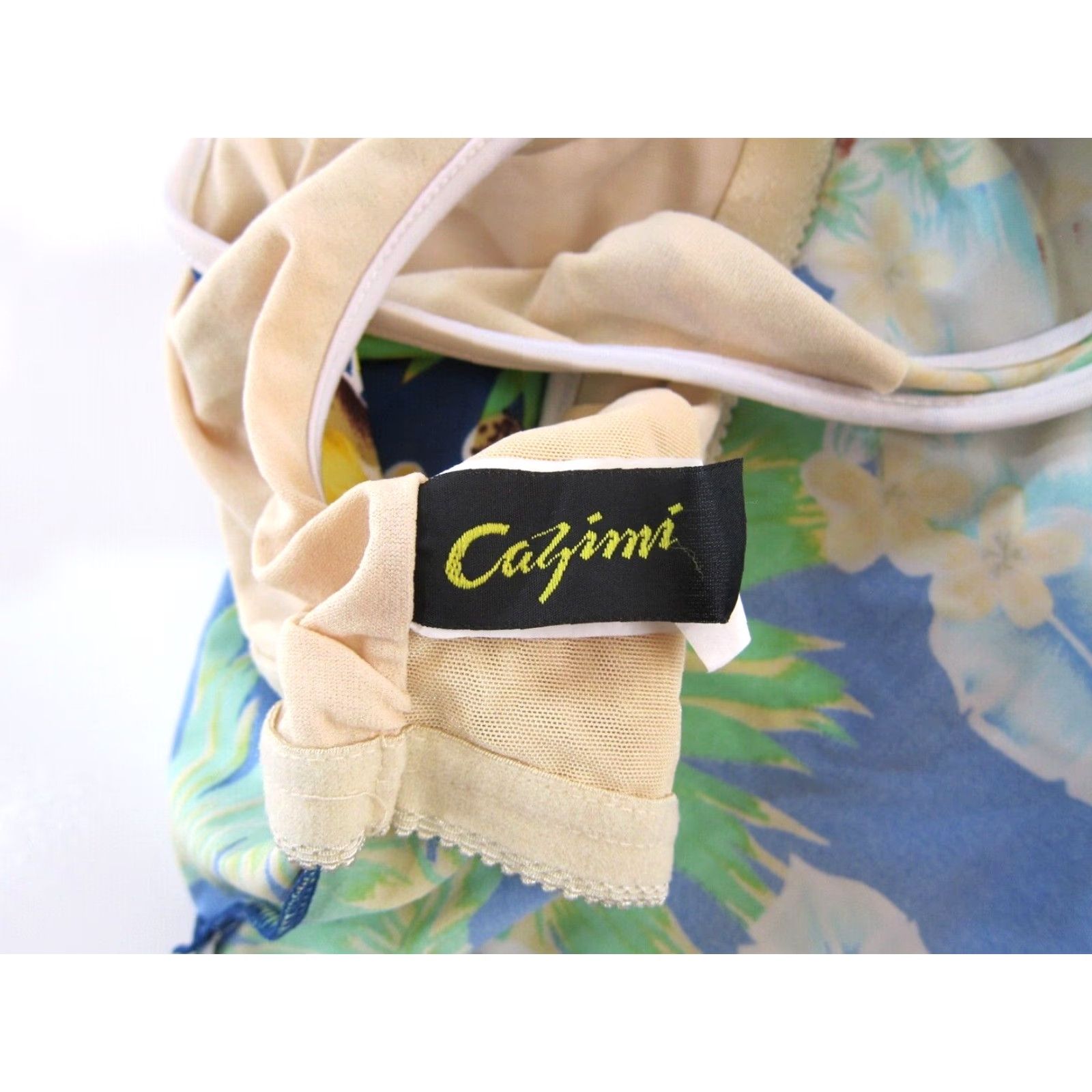 Vintage VINTAGE Cazimi Tankini Top Women 10 Blue Floral Built In Bra High Neck Swim Team NY? Size L / US 10 / IT 46 - 4 Thumbnail