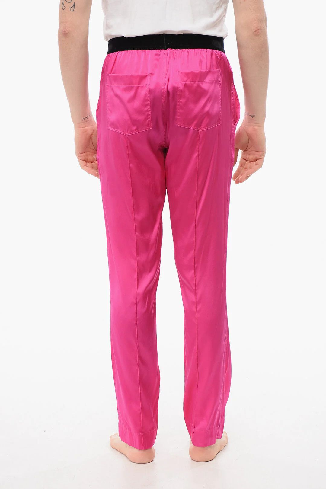 Tom Ford og1mm0426 Silk Satin Pajama Pant in Pink Size US 34 / EU 50 - 2 Thumbnail