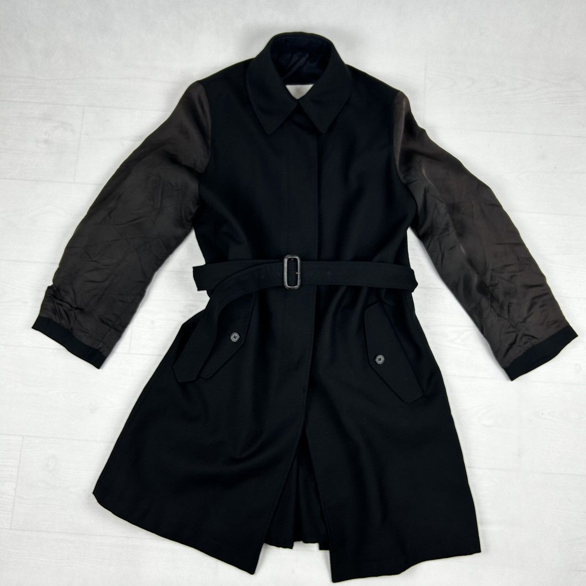 image of Maison Margiela Fw2003 Runway Trench Coat in Black, Women's (Size Medium)