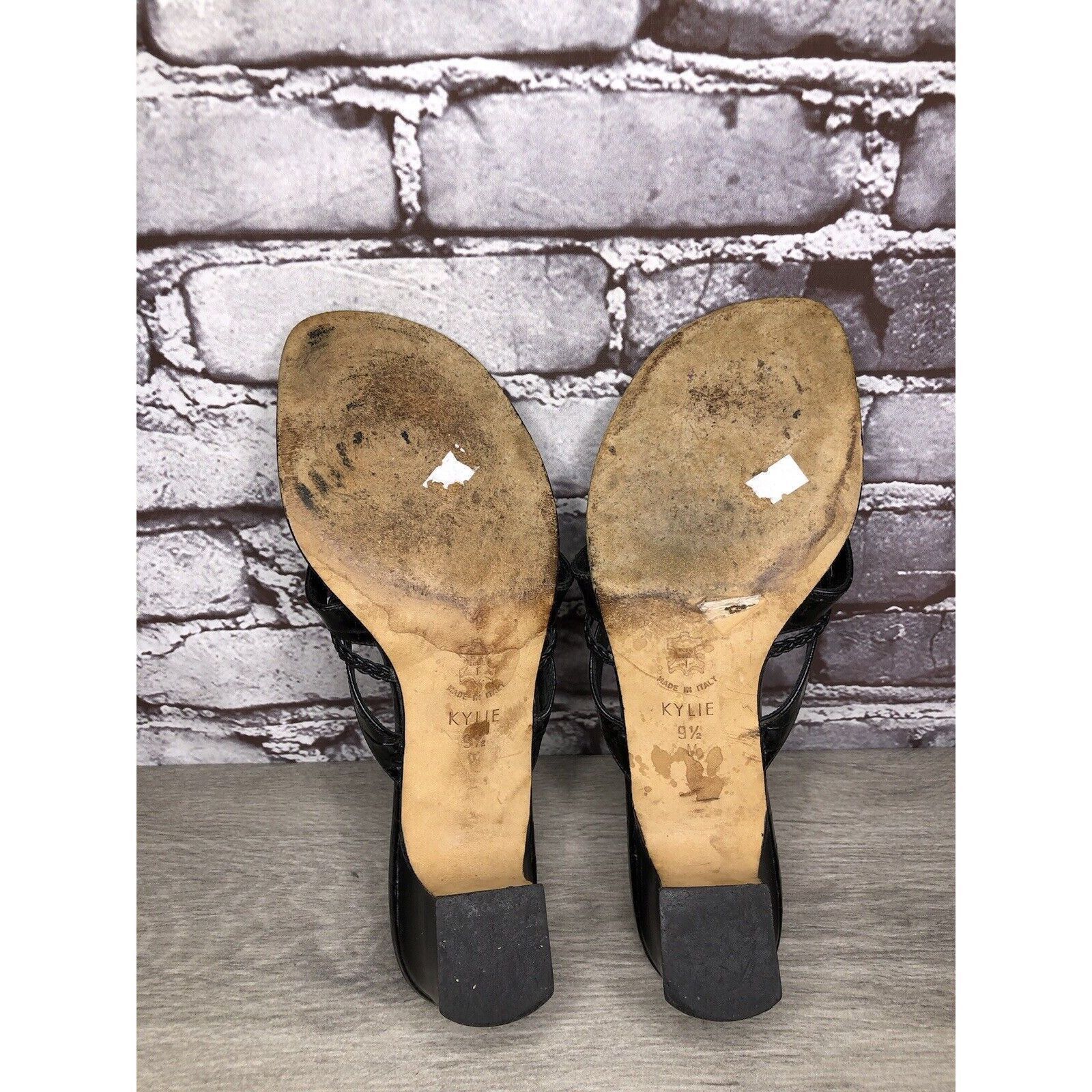 Brighton Brighton Kylie Black Leather Heart Heel Sandals Women’s Sz 9 Size US 9.5 / IT 39.5 - 22 Thumbnail