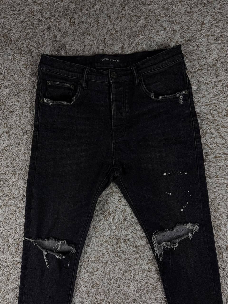 Purple Brand PURPLE BRAND Over Spray Skinny Jeans 'Black' Size US 31 - 2 Thumbnail