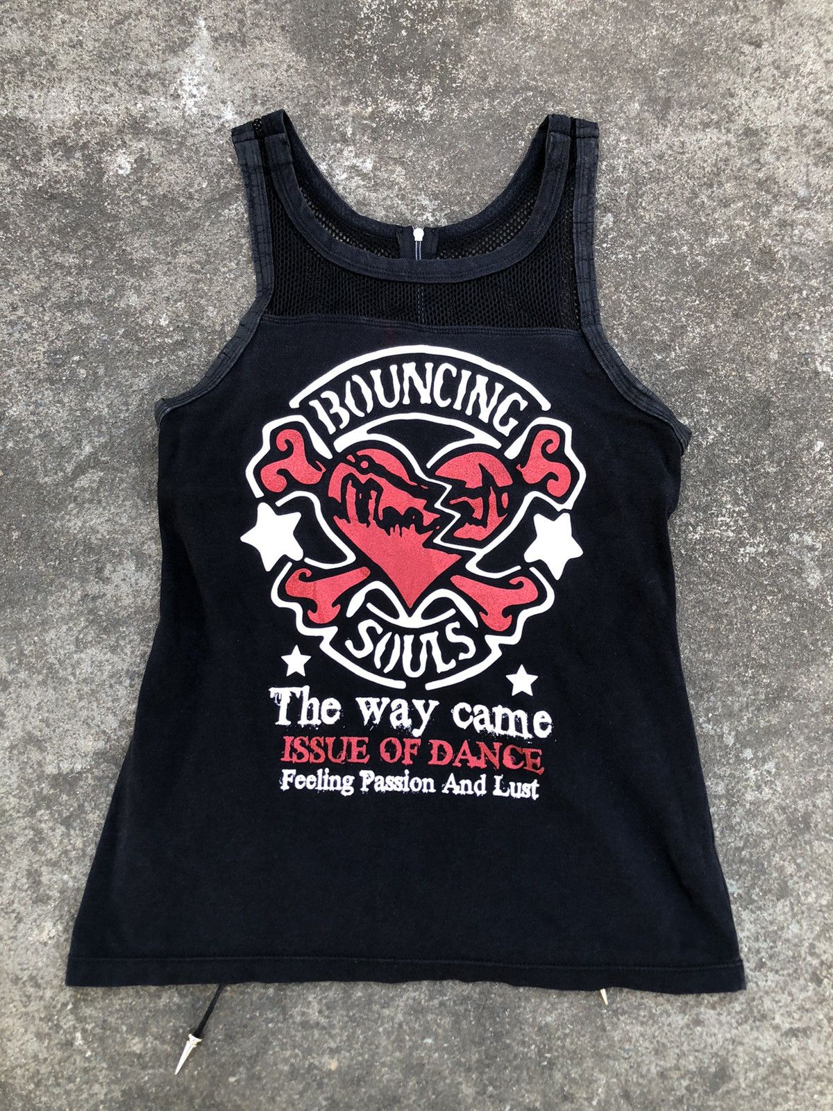 Other Bouncing Souls Tank Top Mesh Fishnet Studded Punk Rock Style Size S / US 4 / IT 40 - 1 Thumbnail