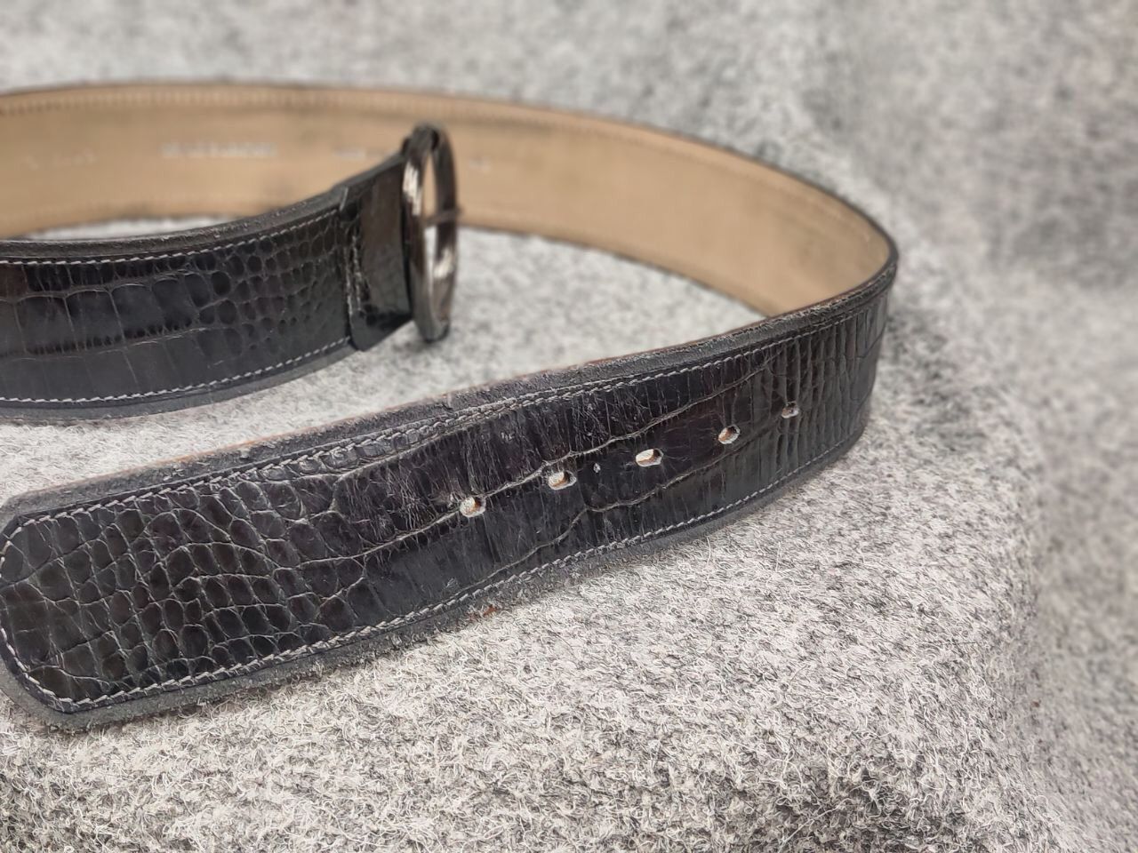 Tonello Tonello Design Premium leather belt with alligator embossing Size ONE SIZE - 6 Thumbnail