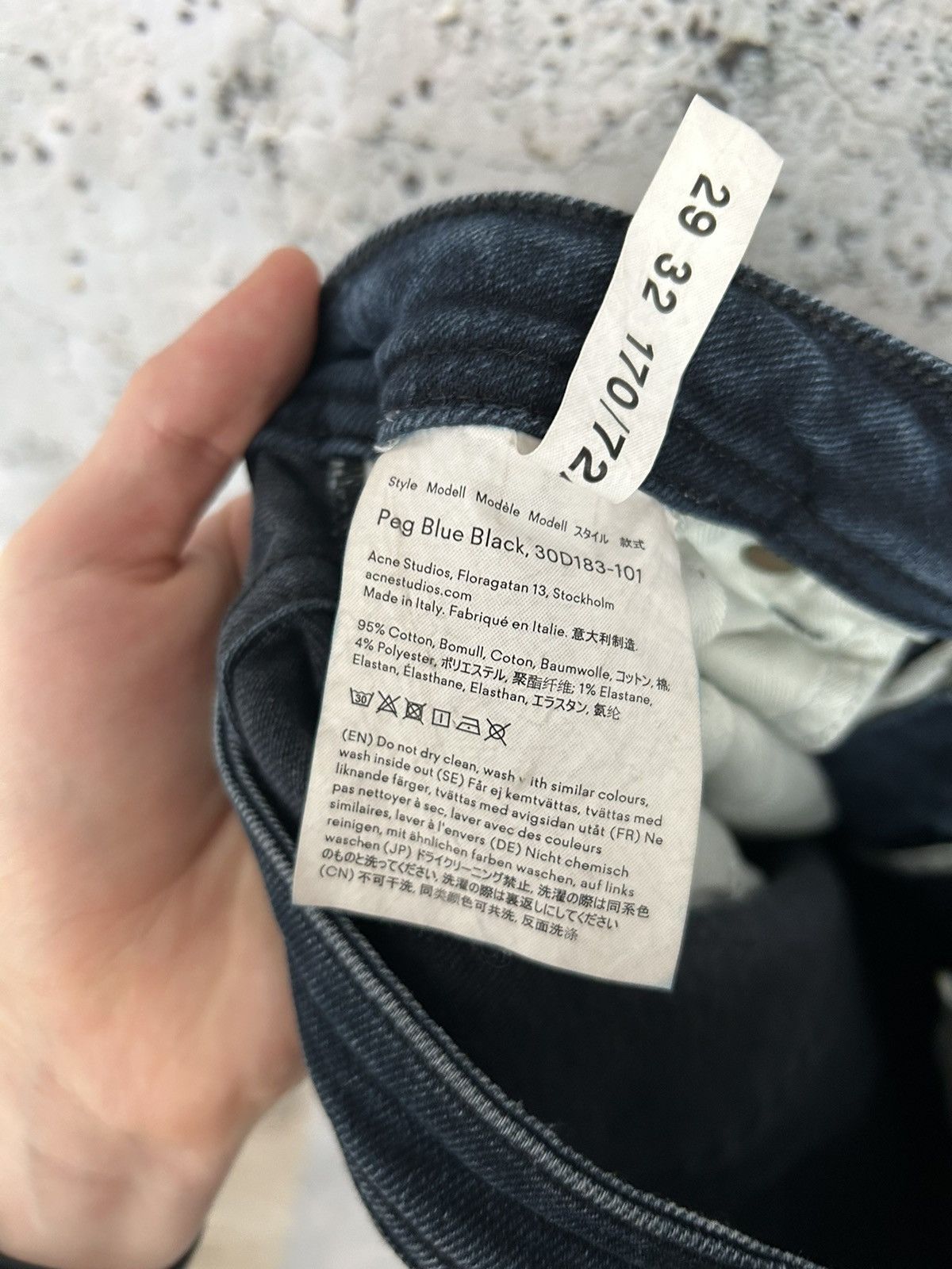 Acne Studios Vintage Acne Studios Peg Blue Black Denim Pants Jeans Hype Size US 29 - 9 Thumbnail