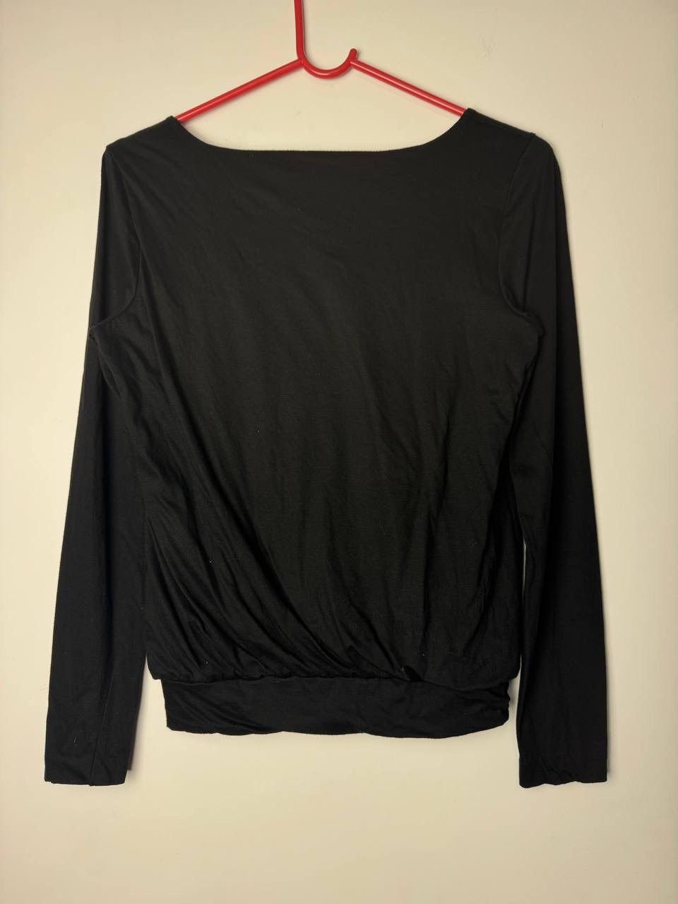 Jil Sander Black Long Sleeve Draped Top