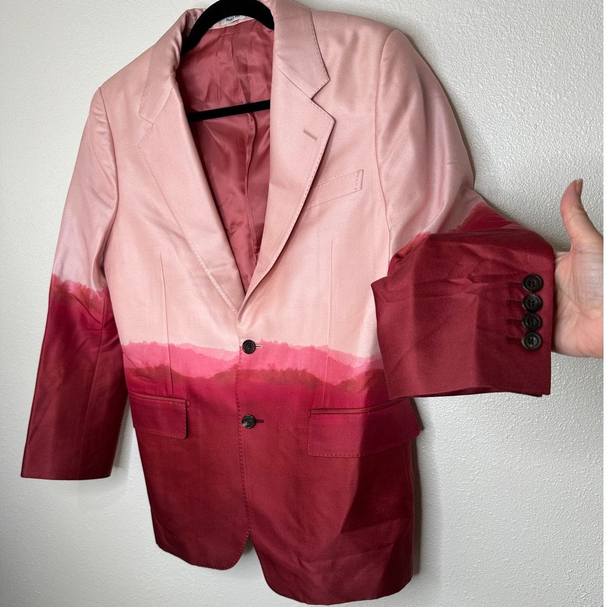 Alexander McQueen Alexander McQueen Pink Dip Dye Silk Wool Blazer Jacket 50 Size 50R - 1 Thumbnail
