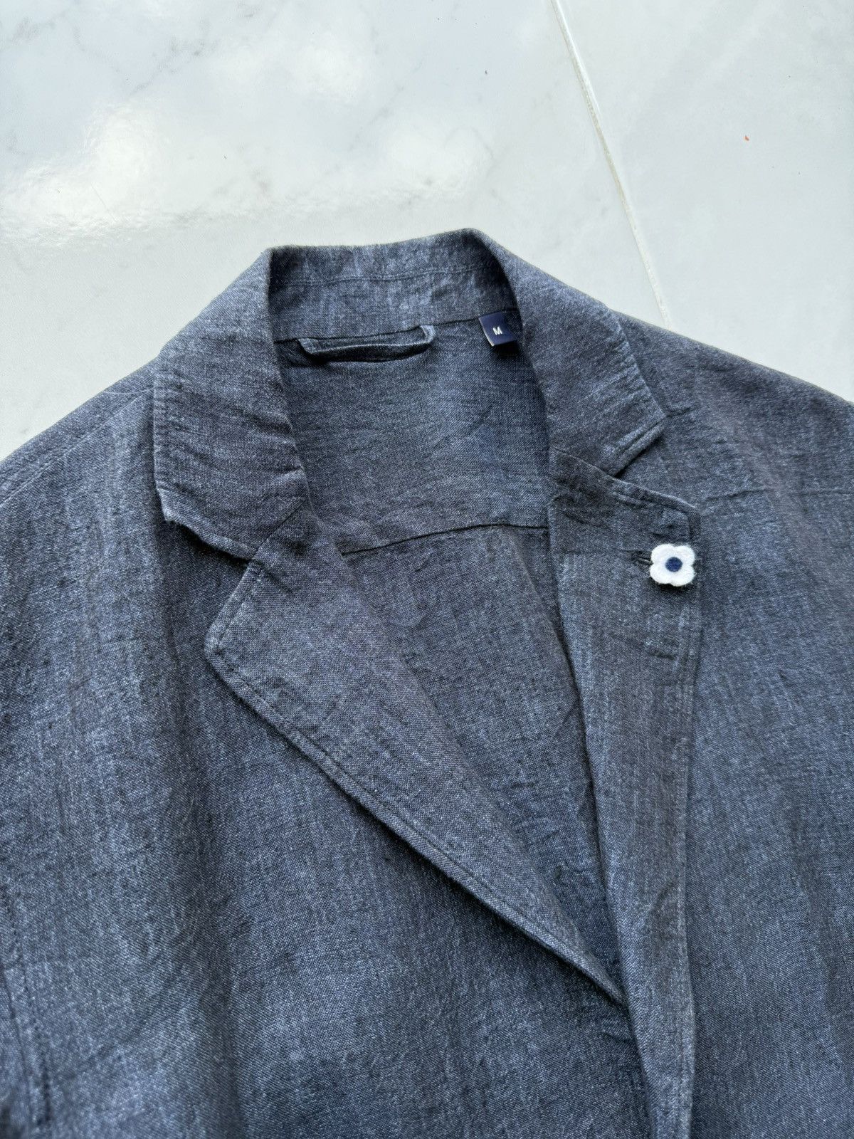 Lardini 💥LUXURY💥 Lardini Indigo Blue Blazer Jacket Size US M / EU 48-50 / 2 - 3 Thumbnail