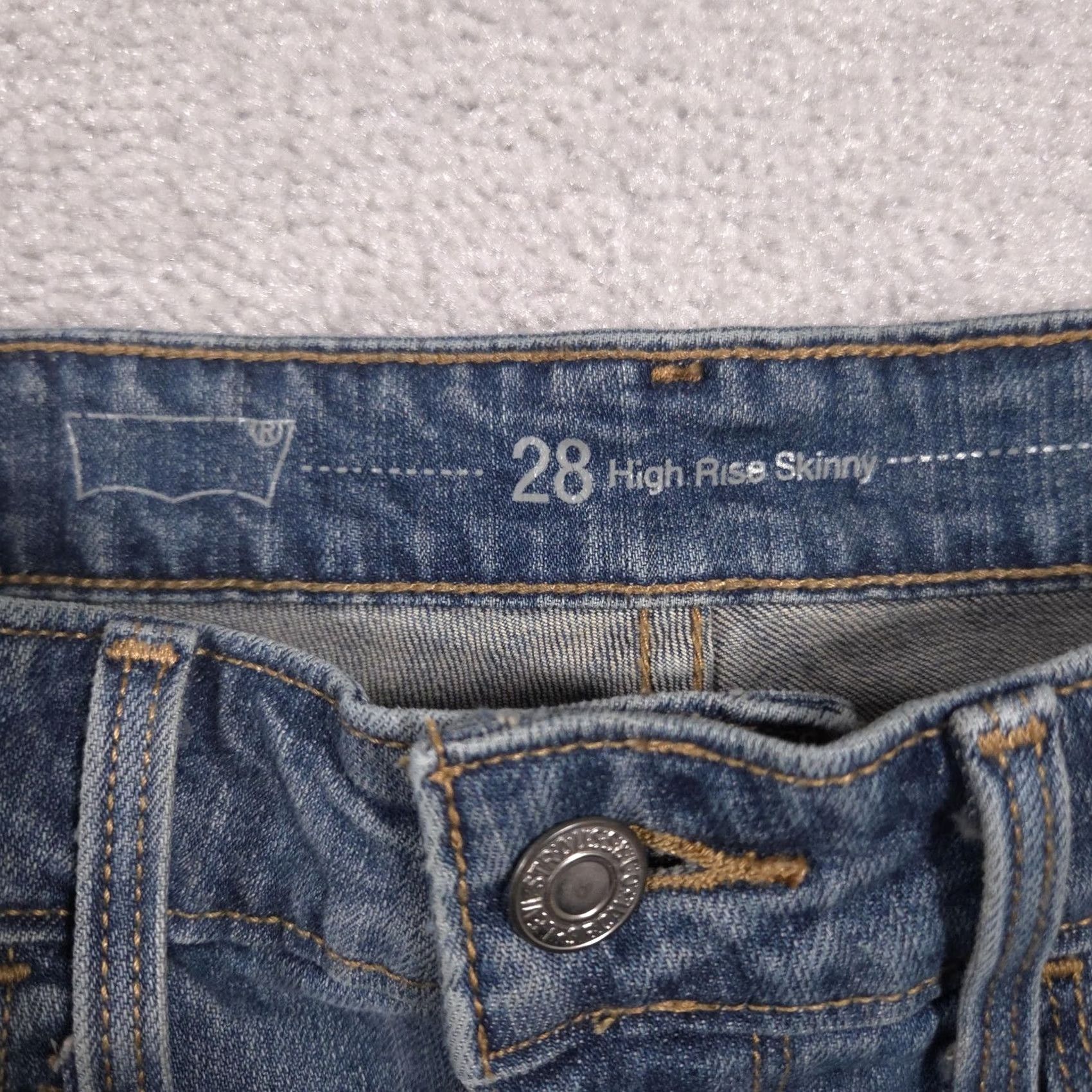 Levi's Levis Jeans Womens 28 Blue High Rise Skinny Distressed Stretch Denim Medium Wash Size 28" / US 6 / IT 42 - 5 Thumbnail