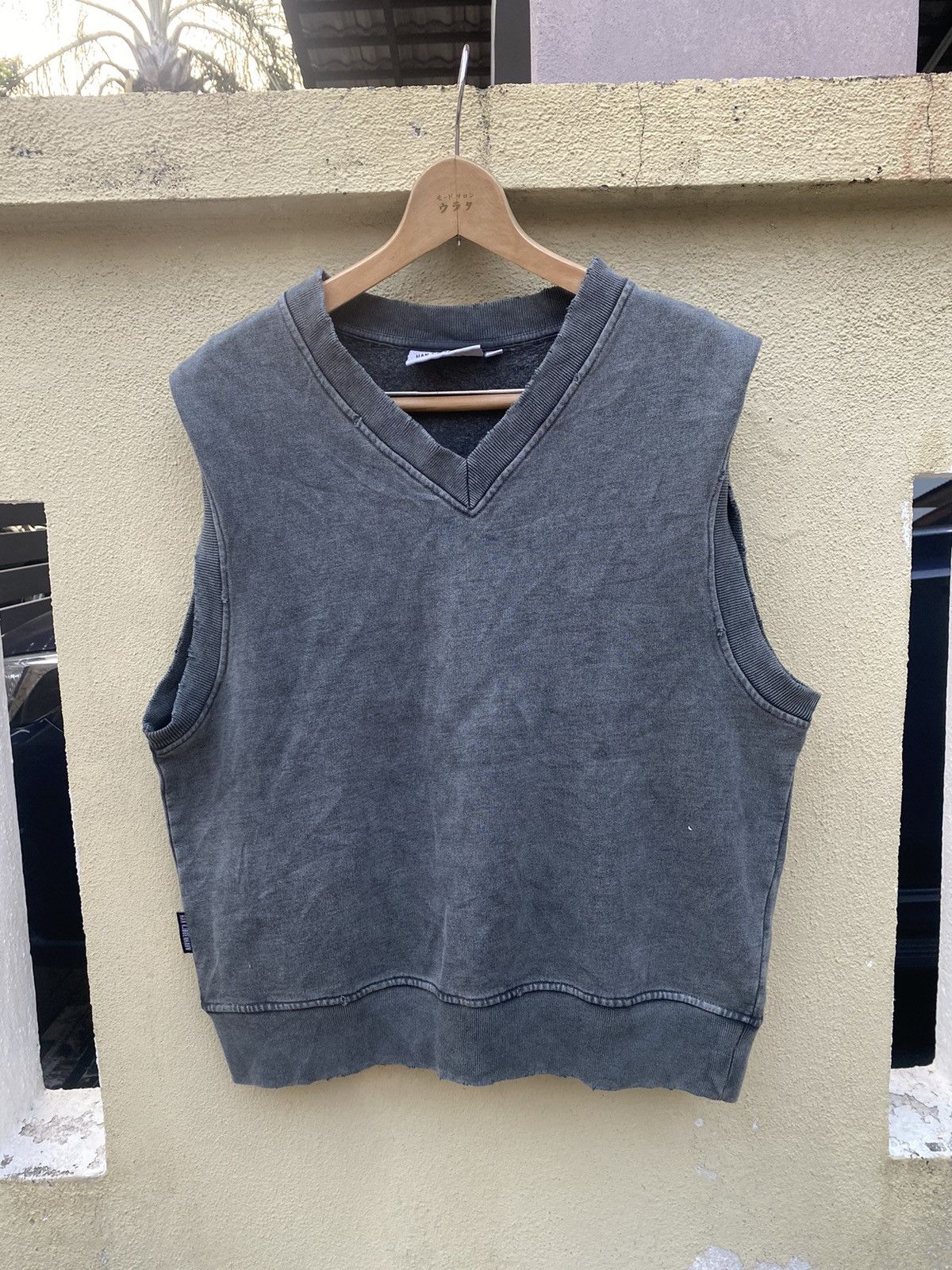 image of Han Kjobenhavn Sleeveless Sweatshirt Faded Grey in Charcoal Grey, Men's (Size Medium)