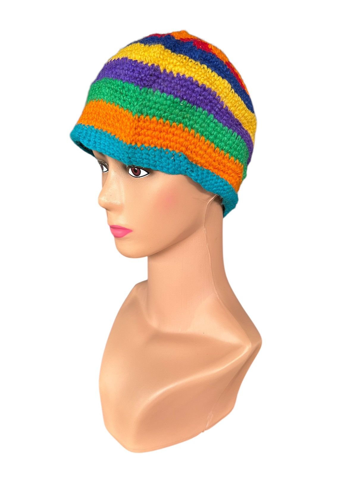 Japanese Brand × Kapital × Vintage Crochet Knitted Handmade Beanie Hats Size ONE SIZE - 3 Thumbnail