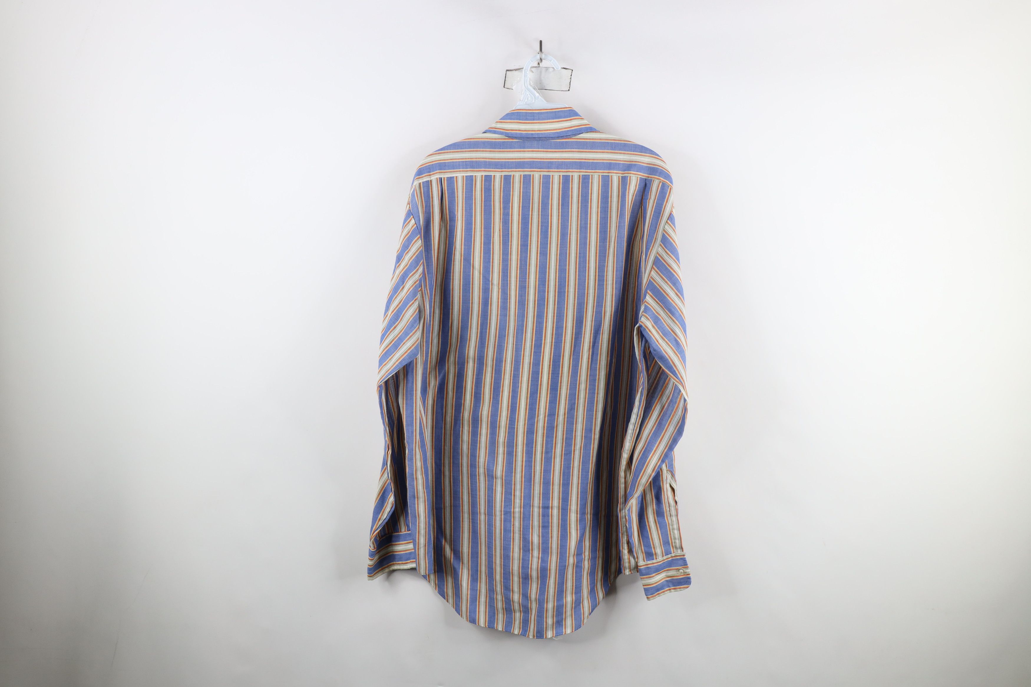 Vintage Vintage 60s 70s Streetwear Striped Collared Button Shirt Size US L / EU 52-54 / 3 - 11 Thumbnail