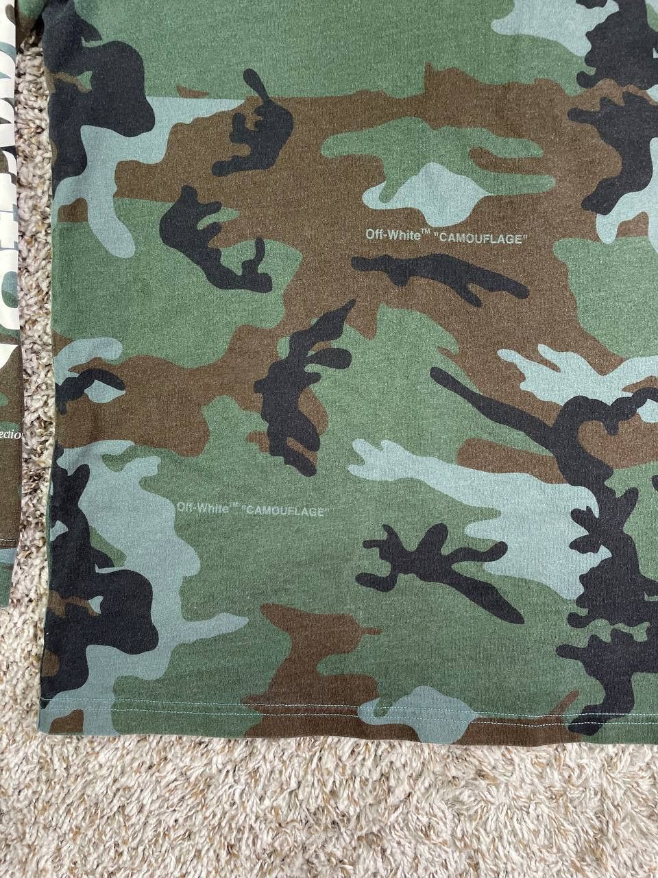 Off-White Off-White Long Sleeve Zip Mock Neck Tee Blue Camo Size US M / EU 48-50 / 2 - 3 Thumbnail