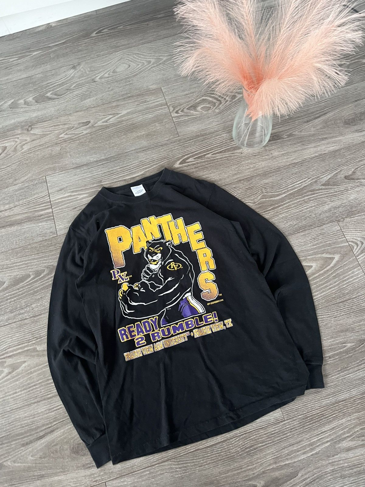 Band Tees × Vintage ‼️Panthers by Anvil Big Logo Print Long Sleeve Size US L / EU 52-54 / 3 - 8 Thumbnail
