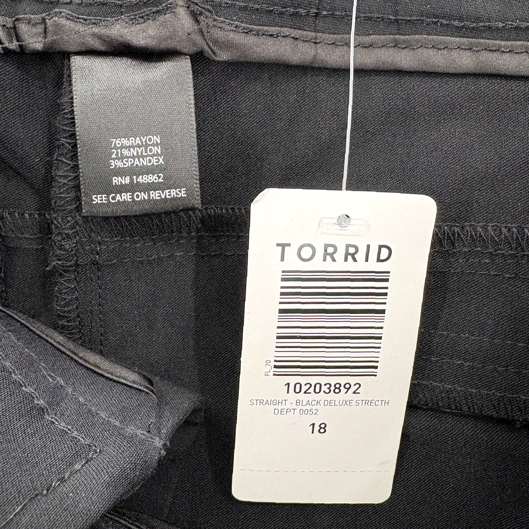 Torrid Torrid Pants Womens 18 Black Straight Leg Deluxe Stretch Career Work NWT Size 40" / US 18 - 5 Thumbnail