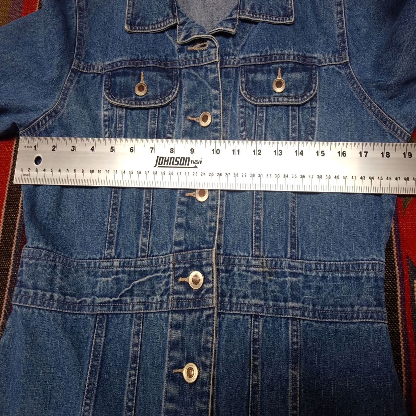 Denime Jamaica Bay Women's Denim Jean Jacket Long 100% Cotton Button Front Blue M Regular Jacket Size 32" / US 10 / IT 46 - 5 Thumbnail