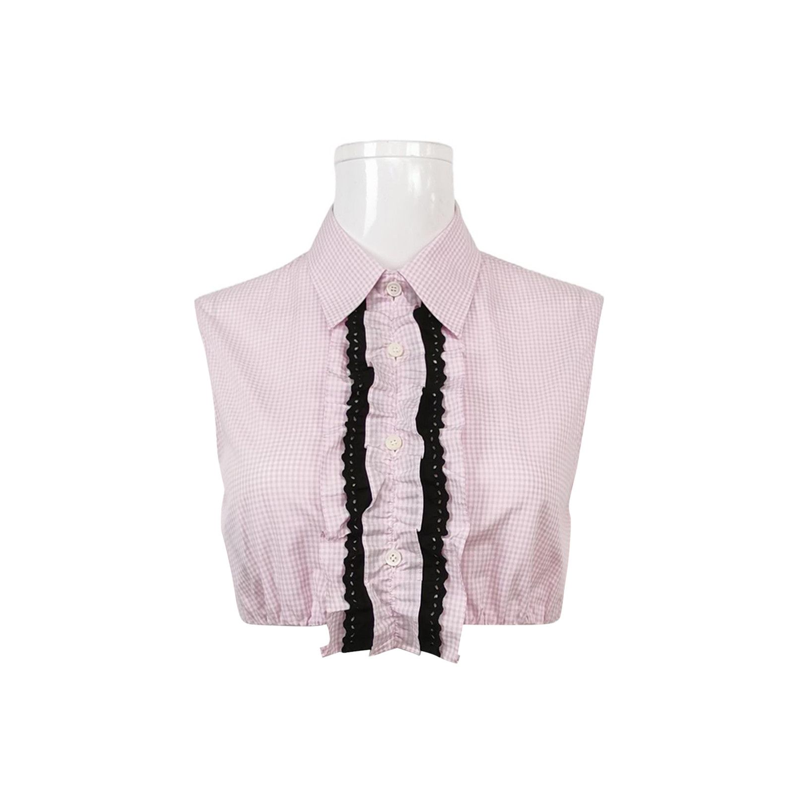 Prada Prada Gingham Ruffled Button Up Shirt Size 40 Size S / US 4 / IT 40 - 1 Thumbnail