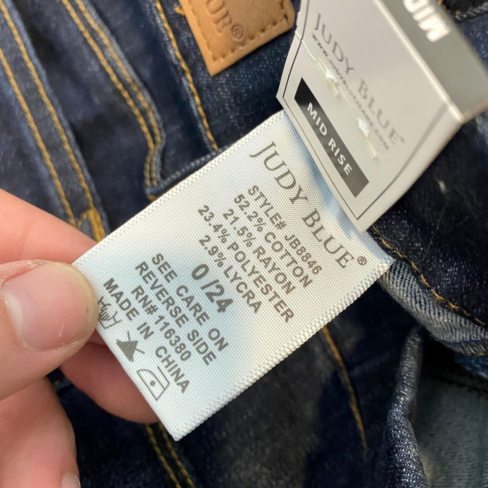 Denime Judy Blue Skinny Jeggings Womens 0/24 Dark Wash Mid Rise Pull On Denim JB8846 Size 25" / US 0 / IT 36 - 5 Thumbnail