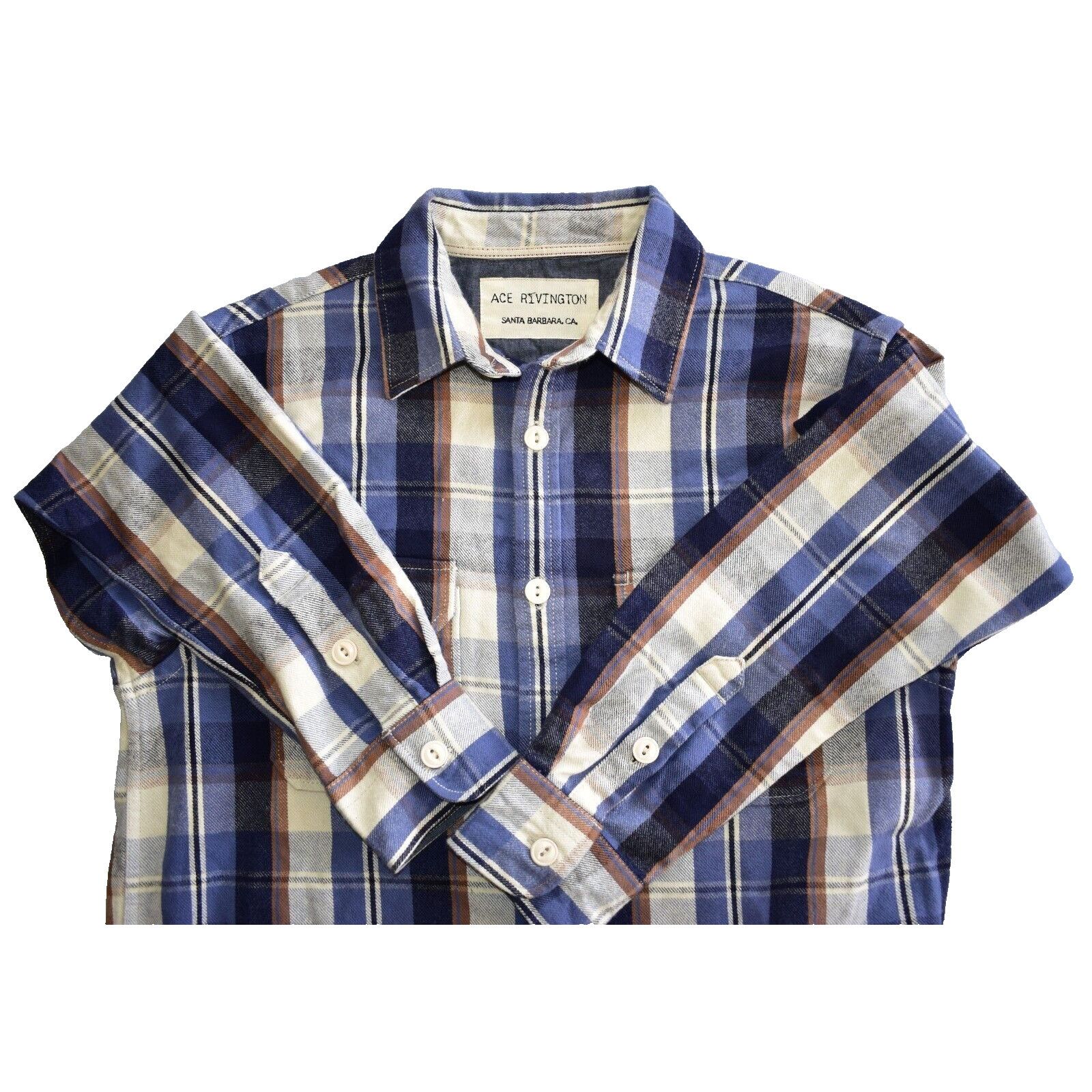 Ace Rivington ACE RIVINGTON Santa Barbara Blue Plaid Cotton Flanel Shirt S Size US S / EU 44-46 / 1 - 3 Thumbnail