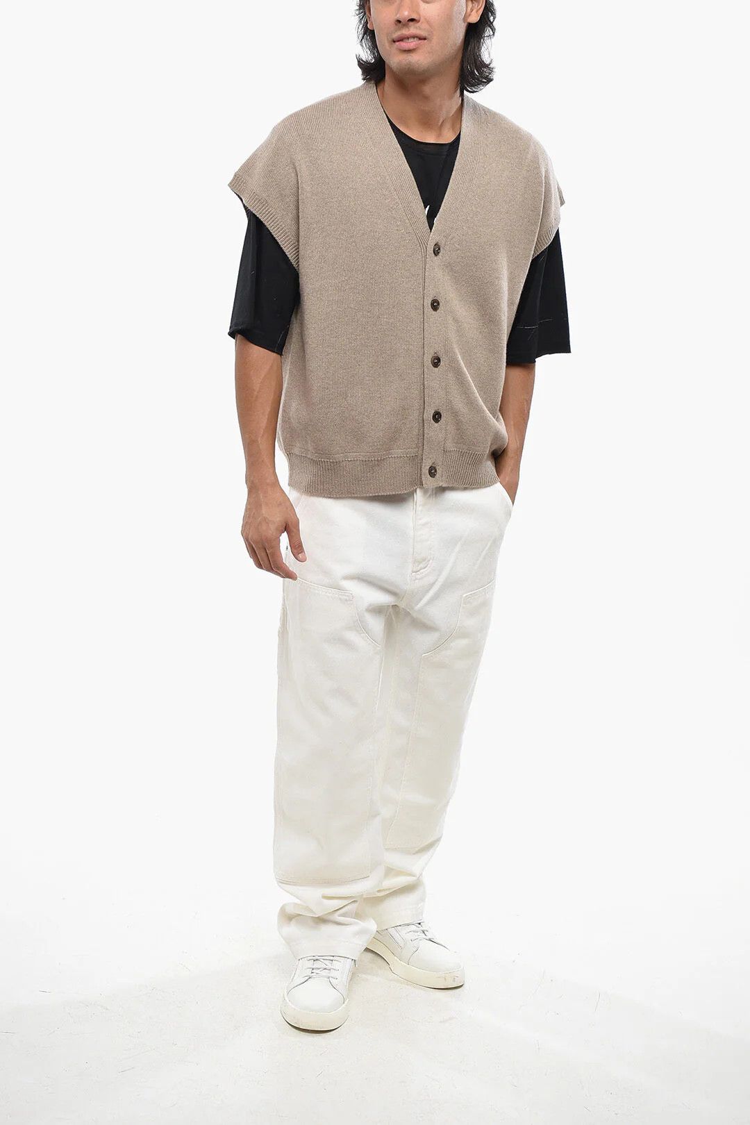 Dior og1mm0326 Pure Cashmere V-neck Cardigan in Beige Size US M / EU 48-50 / 2 - 4 Thumbnail