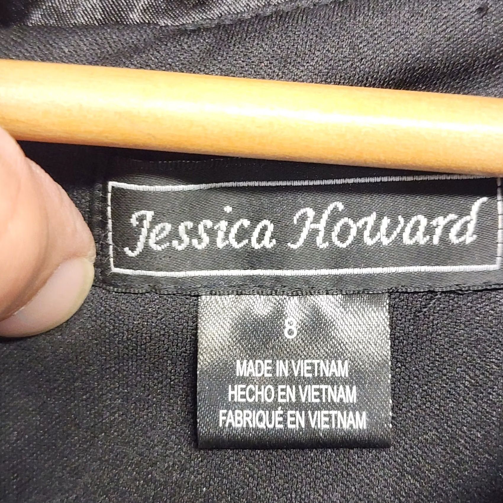 Vintage Jessica Howard Black Velvet Satin Cocktail Dress Womens Midi Evening Party Lined Zip Dress 8 Regular Womens Size M / US 6-8 / IT 42-44 - 3 Thumbnail