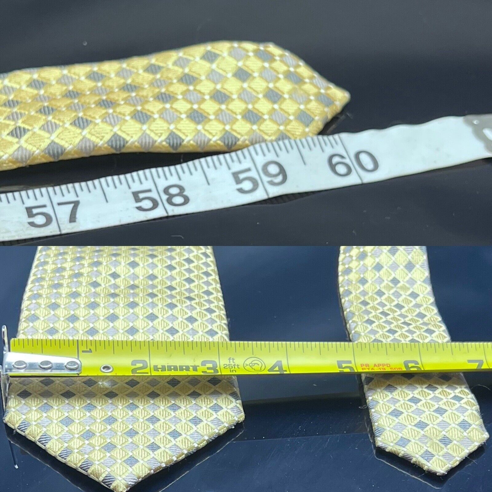 Donald Trump DONALD J. TRUMP MEN'S TIE YELLOW/GEOMETRIC Width: 3.25”" Len Size ONE SIZE - 4 Thumbnail