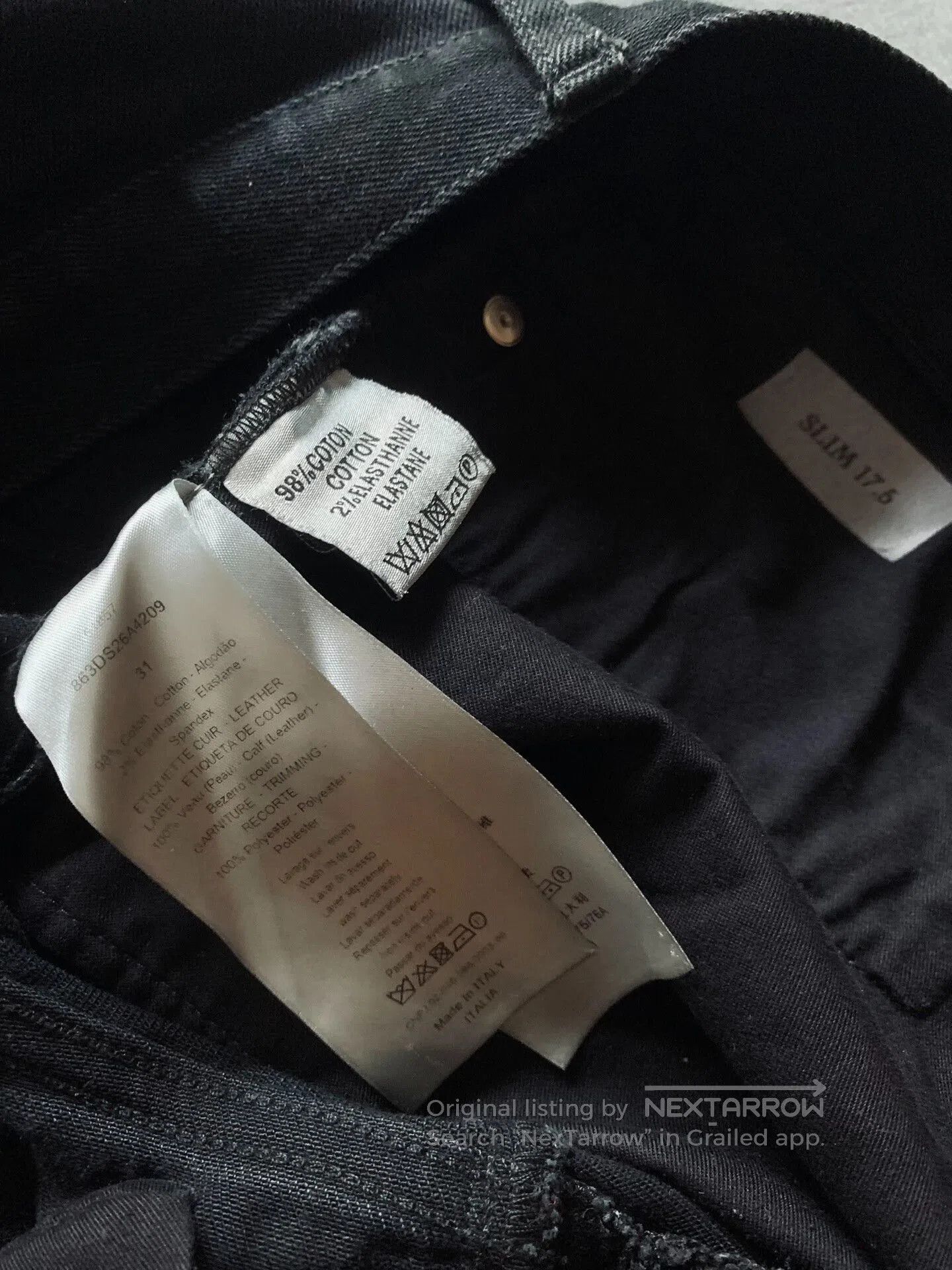 Dior Dior Logo Leather Patch Washed Jeans. Size US 31 - 6 Thumbnail