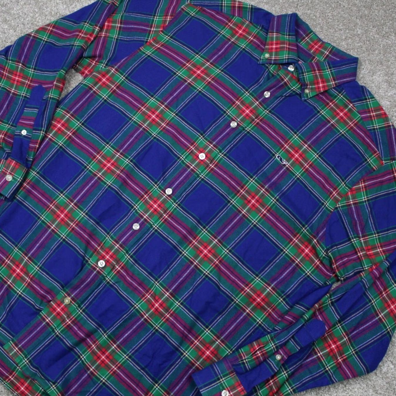 Vineyard Vines Vineyard Vines Whale Shirt Mens Large Blue/Red/Green Cotton Long Sleeve Button Shirt Size US L / EU 52-54 / 3 - 3 Thumbnail