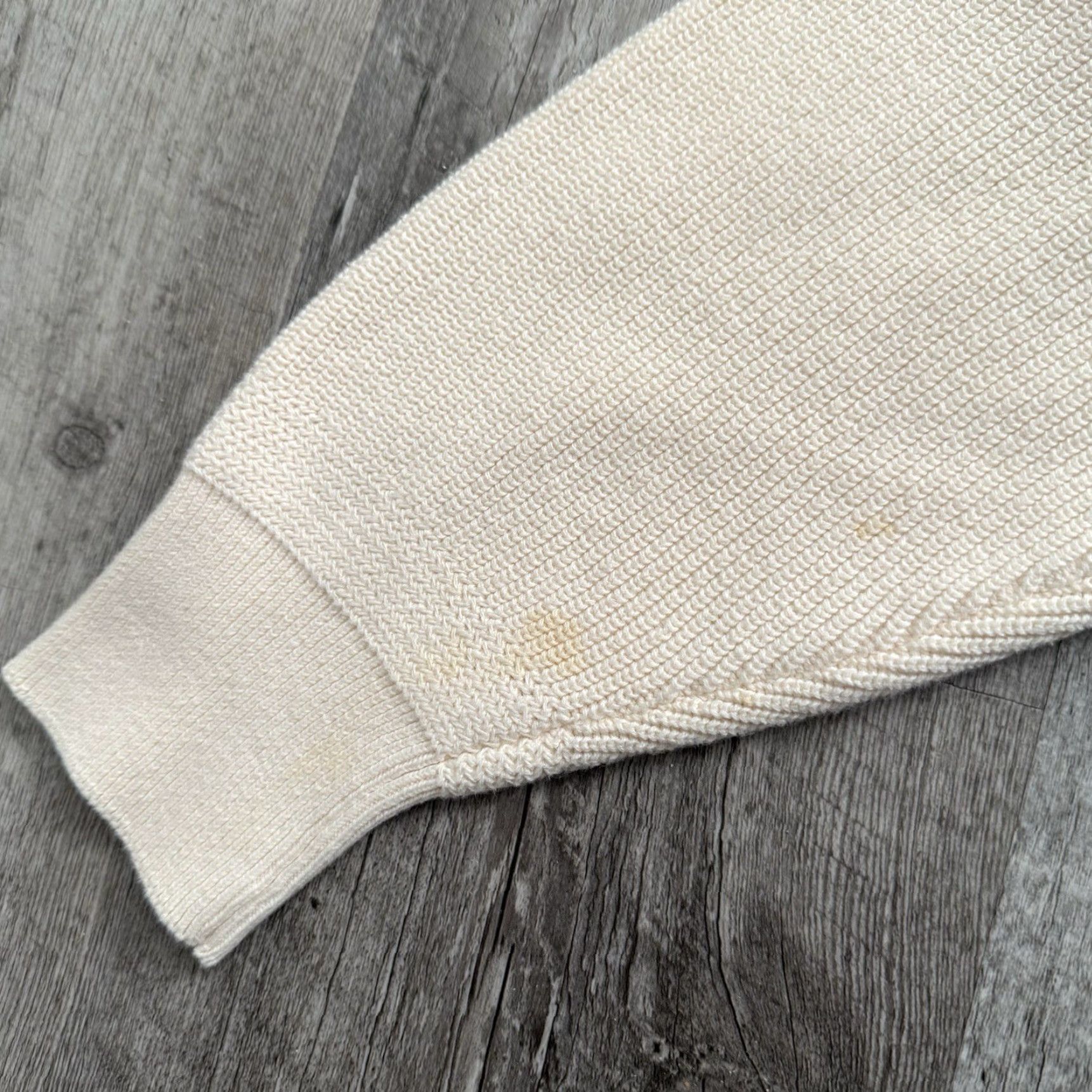 Eddie Bauer VINTAGE Eddie Bauer Sweater Mens XLT Tall Beige Henley Fisherman 100% Cotton Knit Button Ribbed Knit Not Frayed? Size US XL / EU 56 / 4 - 7 Thumbnail
