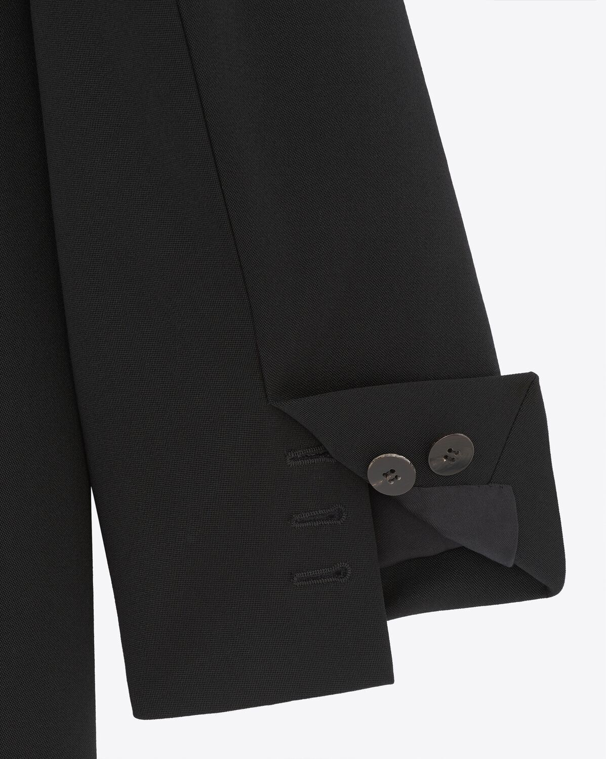 Saint Laurent Paris o1s1wg111224 Trimmed Grain De Poudre Wool Blazer in Black Size XL / US 12-14 / IT 48-50 - 4 Thumbnail